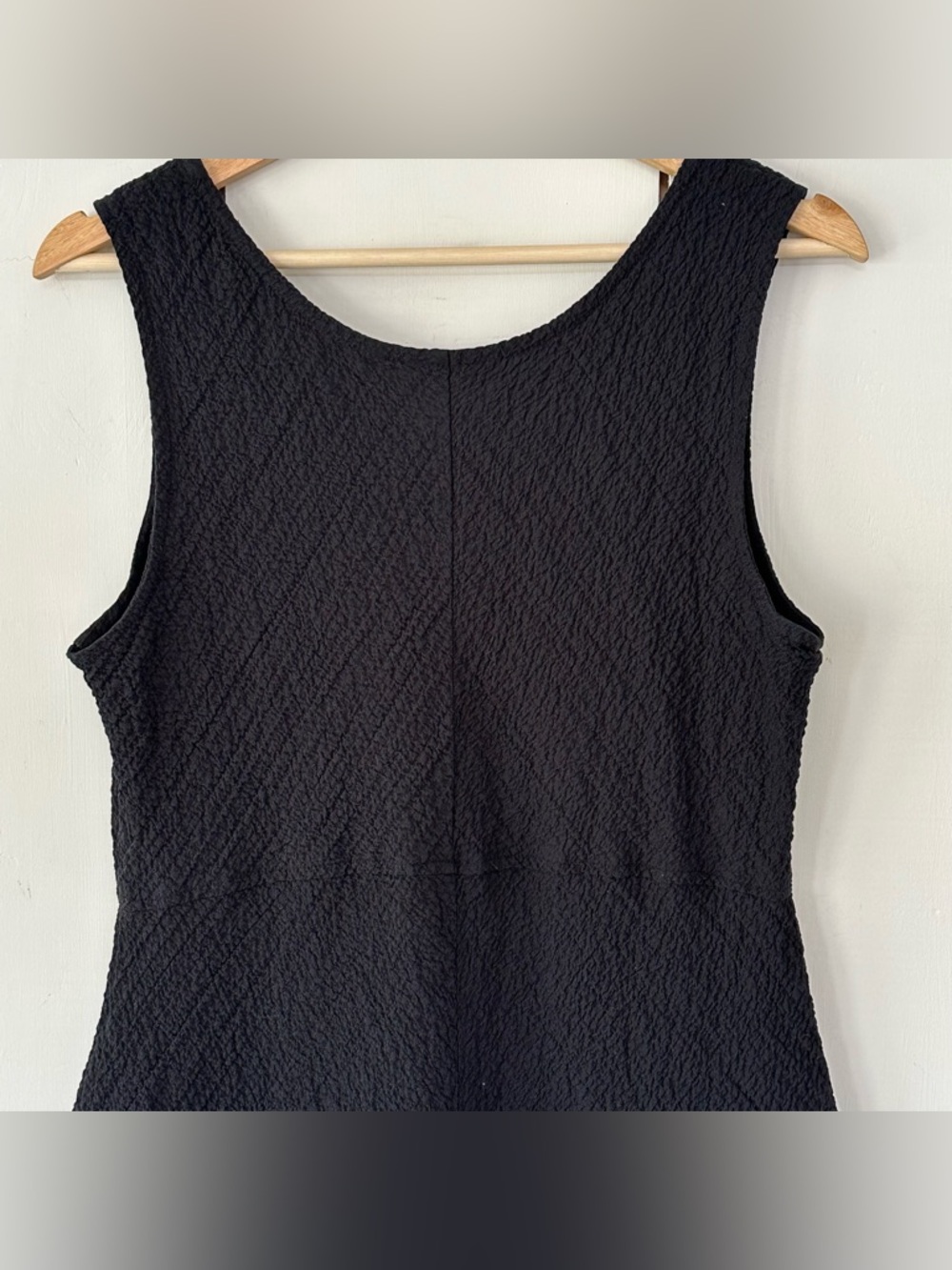 Habitat Crinkled Sleeveless Dress Sz L Black Stretchy - Picture 7 of 8